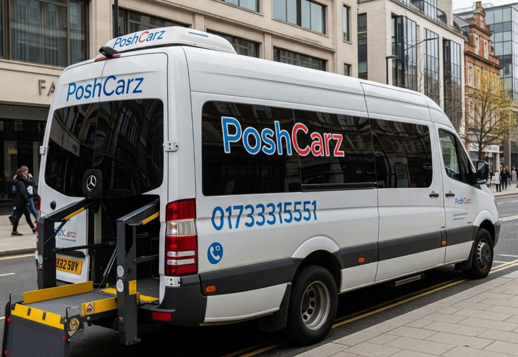 Taillift wheelchair taxi service peterborough